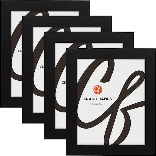 4 Pack Craig Frames Bauhaus Mystic Satin Black Picture Frame